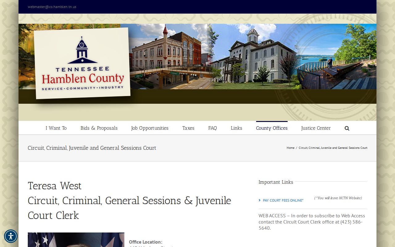 Hamblen County Circuit and General Sessions Court official page