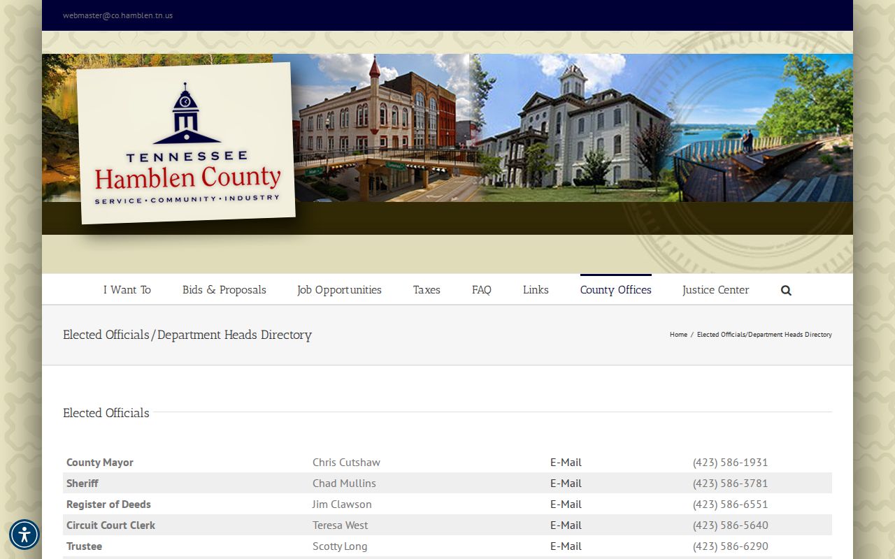 Hamblen County officials and departments directory
